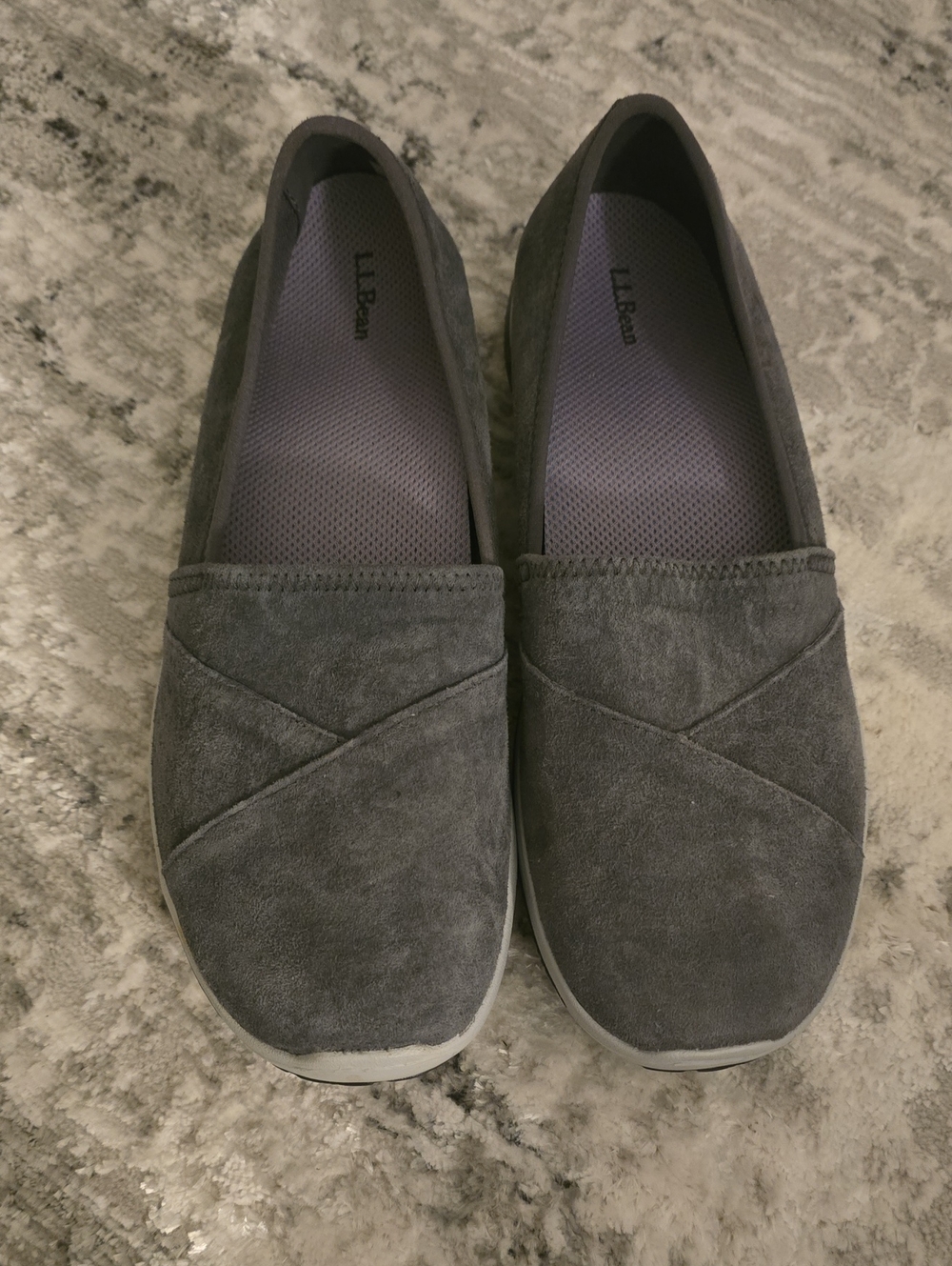 L.L. Bean Women's Gray Suede Slip-On Loafers